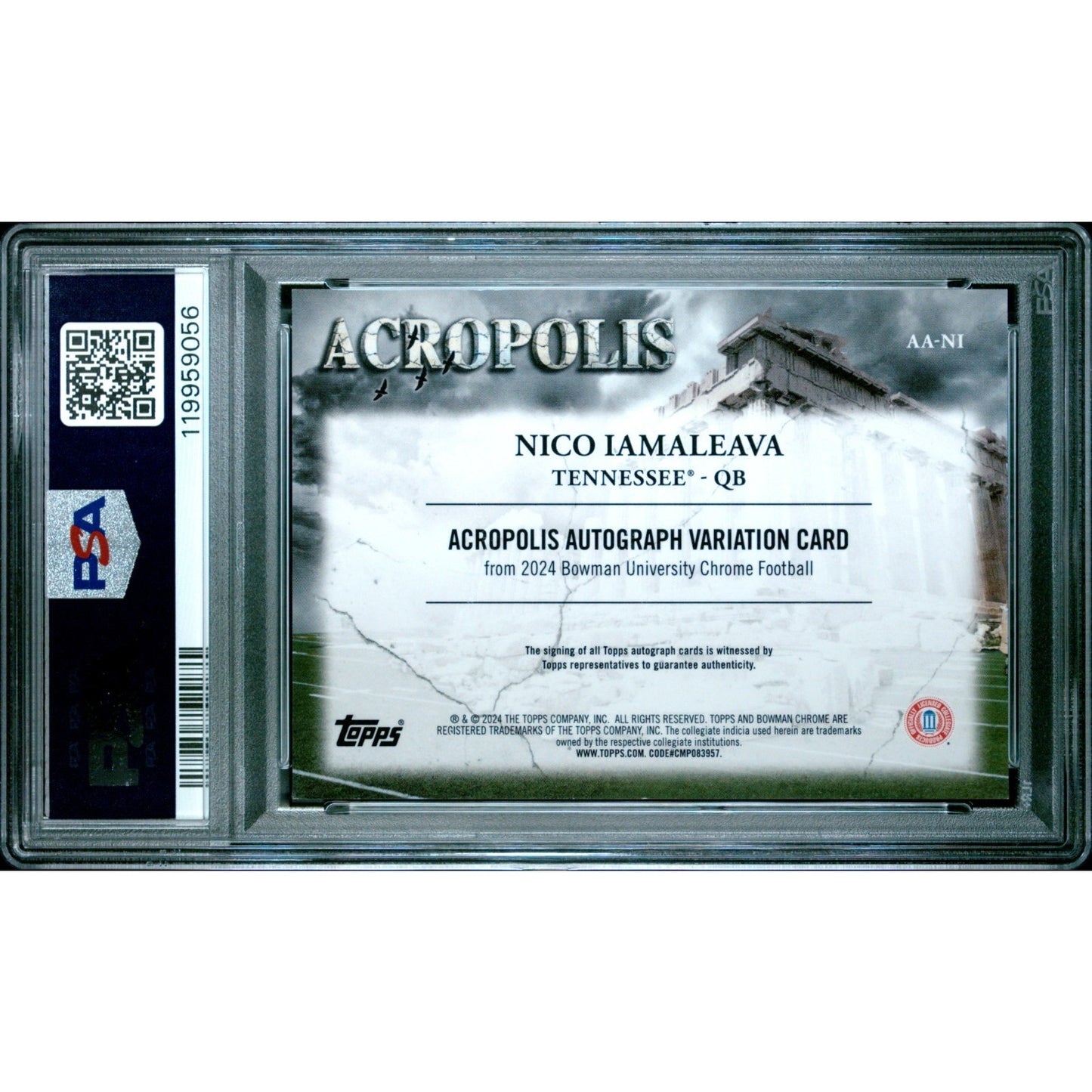 2024 BOWMAN CHROME ACROPOLIS NICO IAMALEAVA AUTO ORANGE REFRACTOR /25 PSA 10