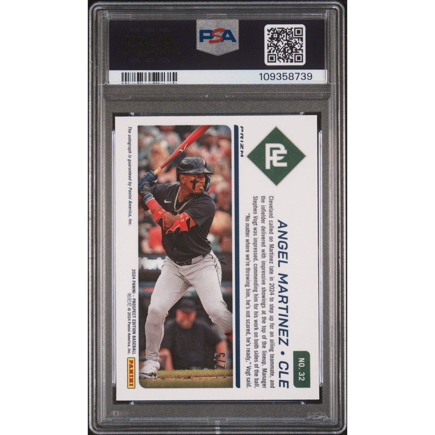 2024 PANINI PROSPECT HOLO AUTO #32 ANGEL MARTINEZ RC PSA 10 *FOTL /5 PANDORA*