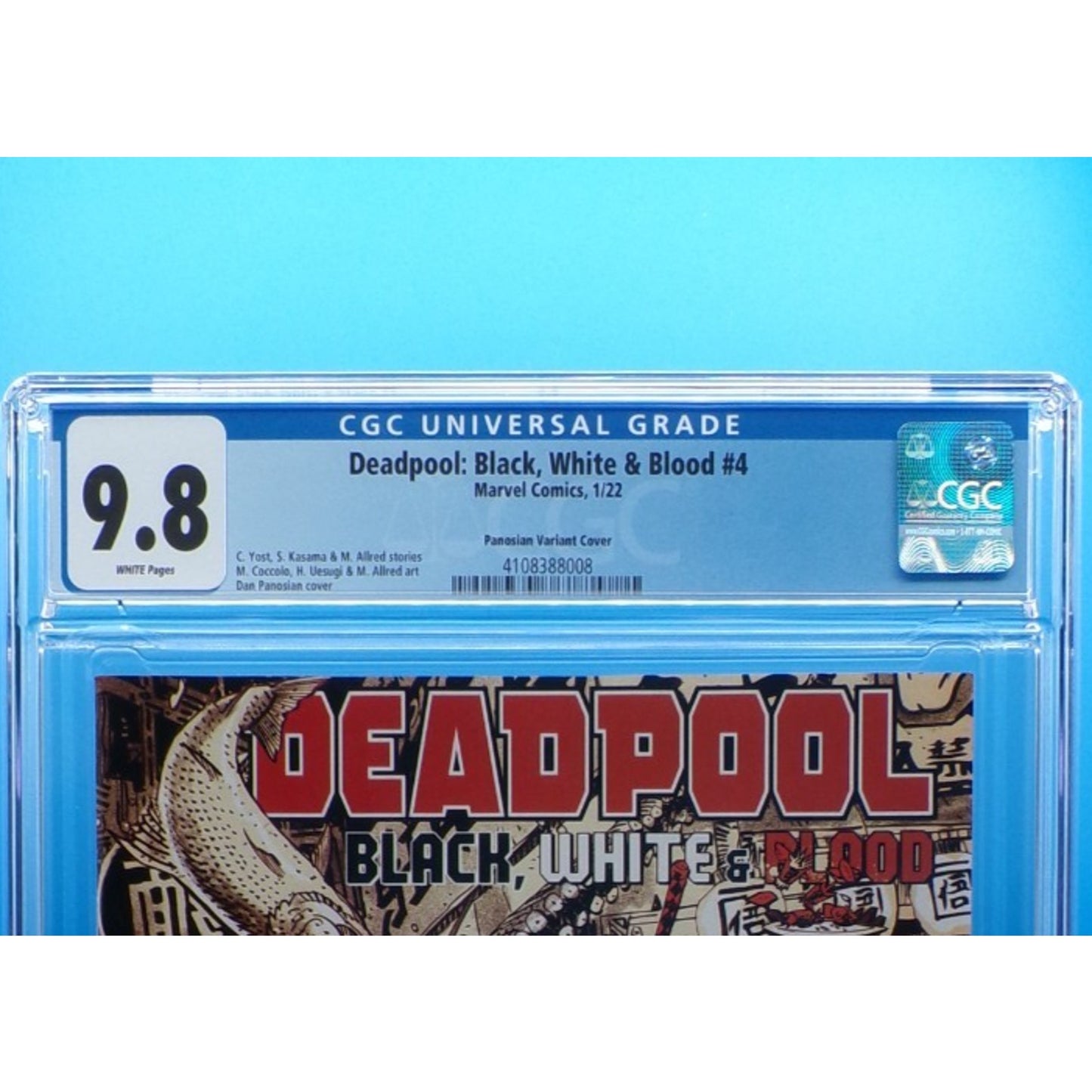 Deadpool B&W Blood #4 Panosian 1:25 CGC 9.8 1st Sakura-Spider America