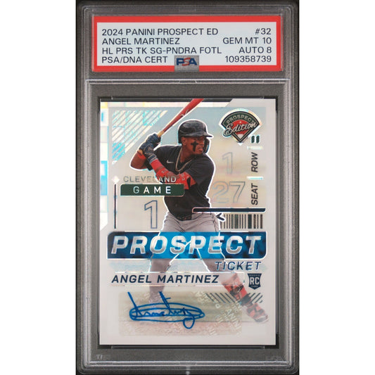 2024 PANINI PROSPECT HOLO AUTO #32 ANGEL MARTINEZ RC PSA 10 *FOTL /5 PANDORA*