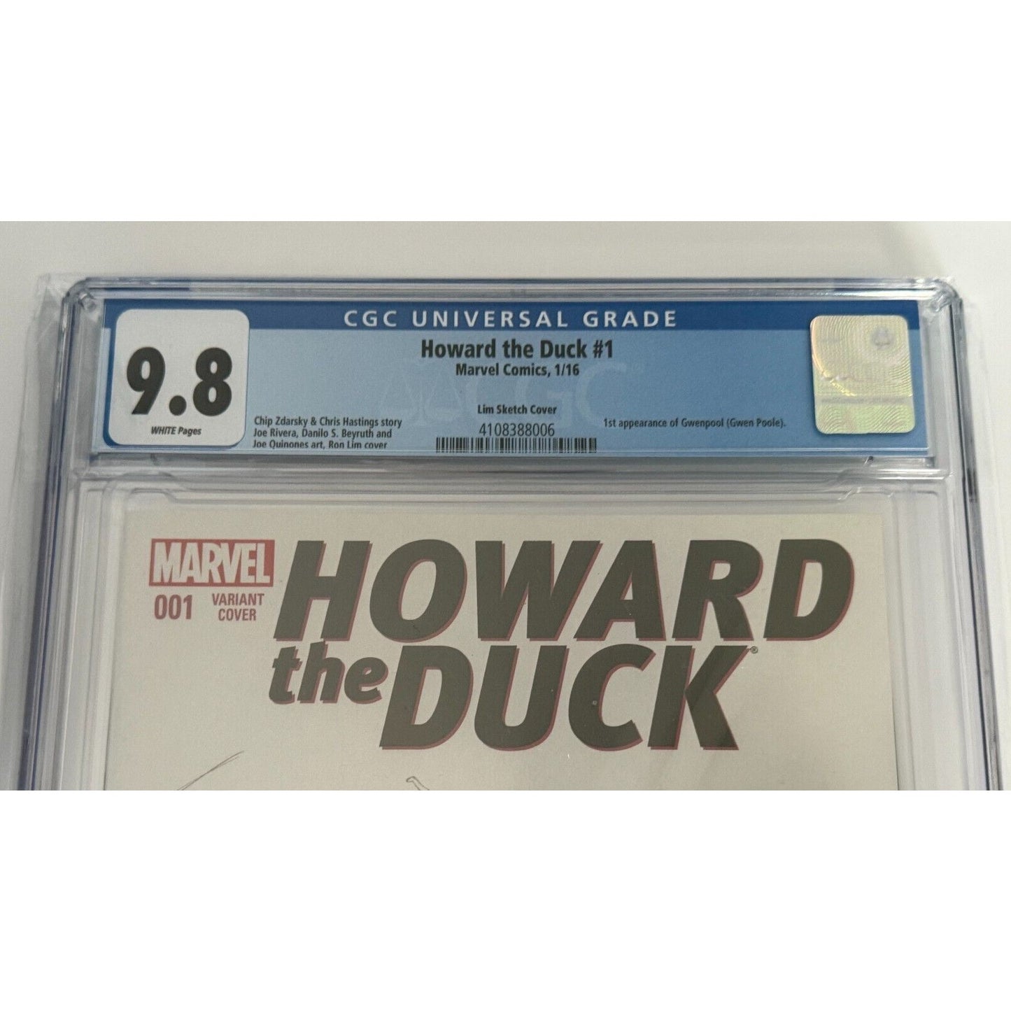 Howard the Duck #1 CGC 9.8 1st Gwenpool – Ron Lim 2nd Print Sketch Cover 1:25