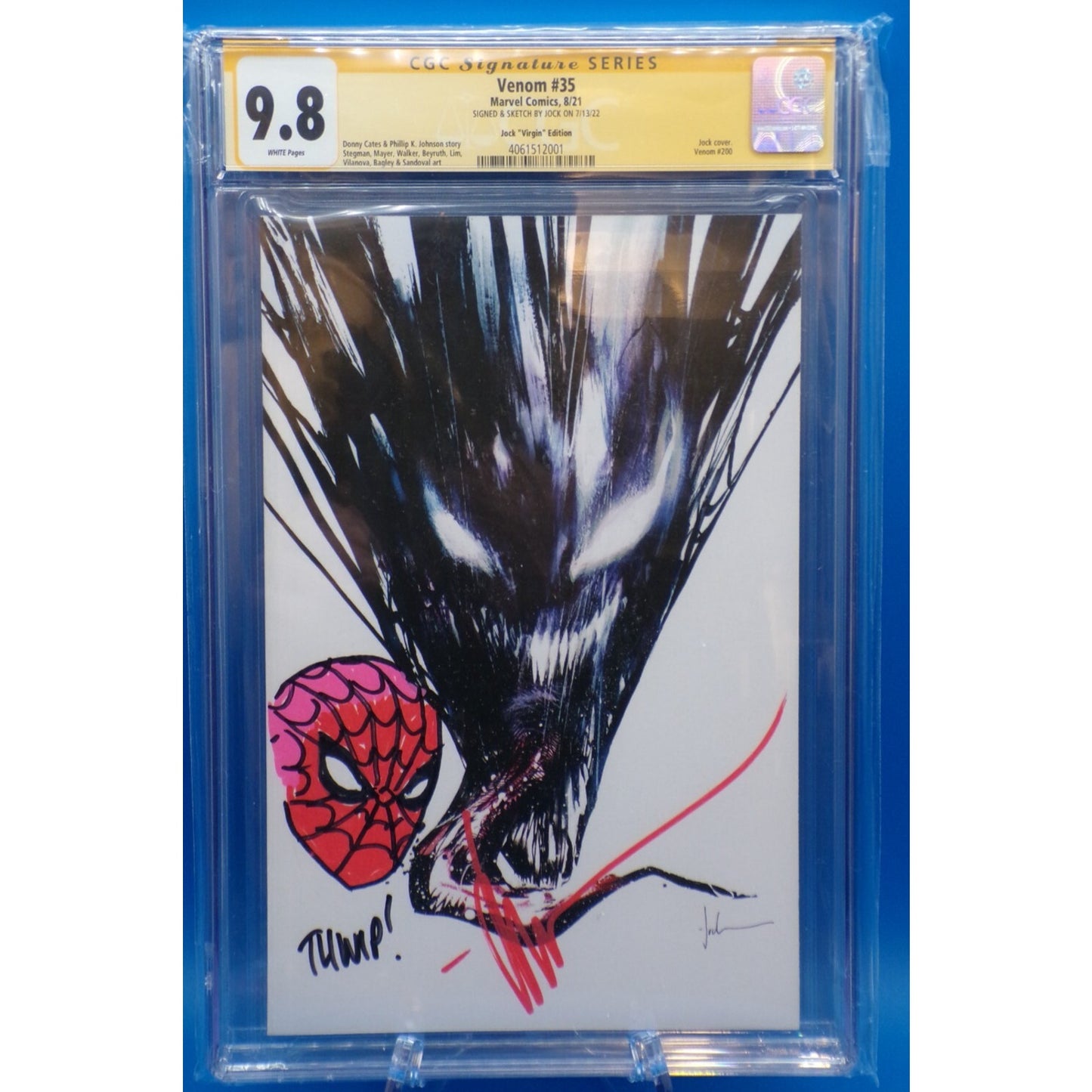 Venom, Vol 4 #35 1:500 Jock Virgin Dylan Brock becomes Venom Jock Sketch CGC 9.8